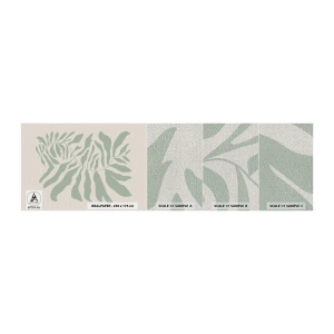 Mostră tapet Premium Canvas - Ramura de smarald - Boho, Plantă, Botanic - 100x30 cm