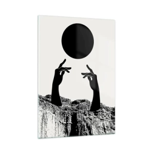 Tablou pe sticlă - Compoziție suprarealistă: soarele și tot restul - 50x70 cm