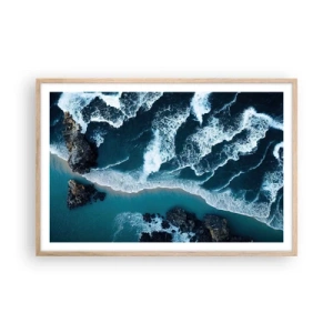 Poster în ramă de stejar deschis - Înfășurate în valuri - 91x61 cm