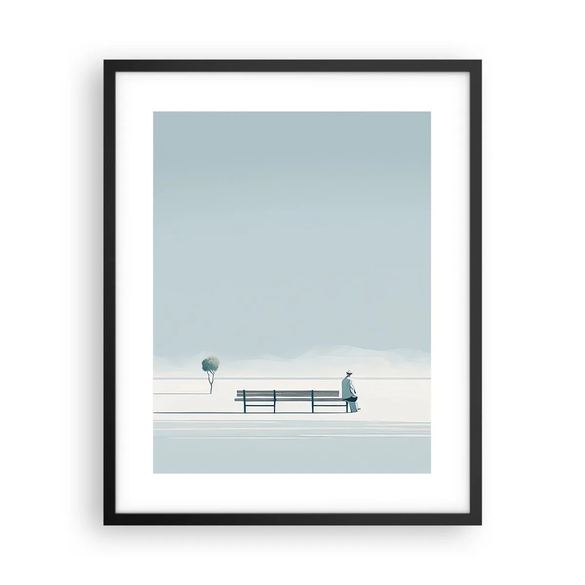 Poster în ramă neagră - Da, aștept. - 40x50 cm