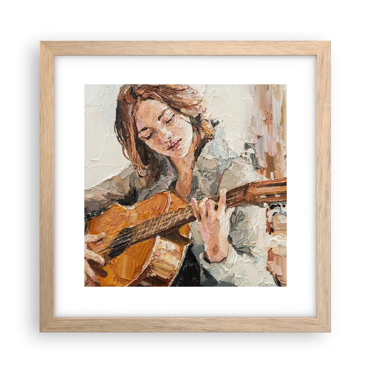 Poster în ramă de stejar deschis - Concert pentru chitară și inima unei fete - 30x30 cm