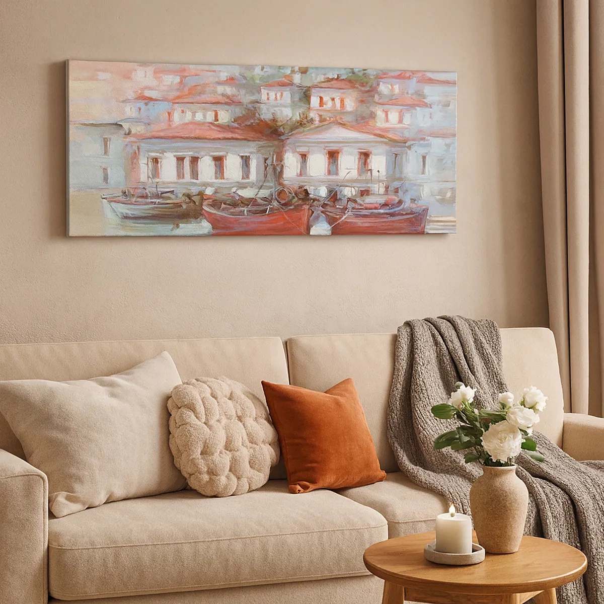 Tablou pe pânză - Orășel fericit - 30x30 cm