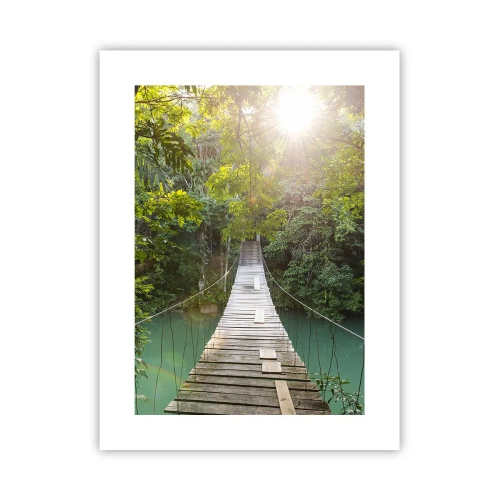 Poster - Peste apa de azur spre pădurea de azur - 30x40 cm