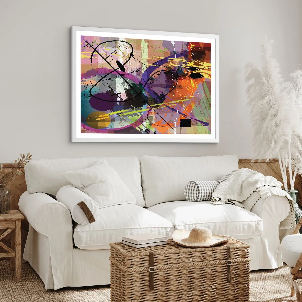 Poster în ramă albă - Poate fi drept sau de jur împrejur - 70x50 cm