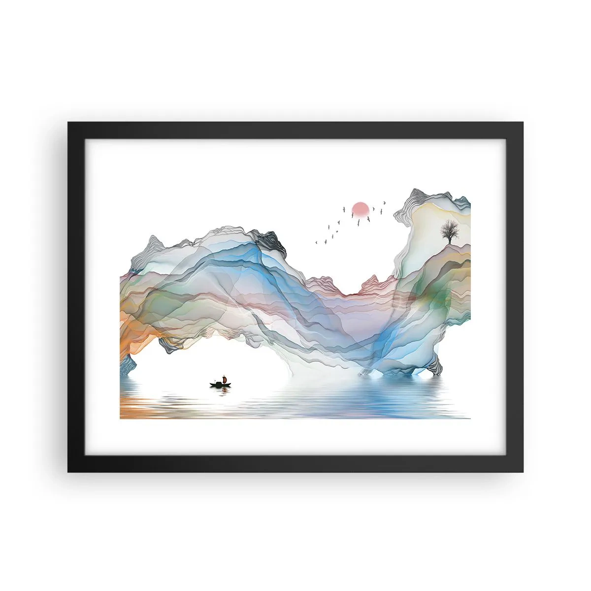 Poster în ramă neagră - Spre munții de cristal - 40x30 cm