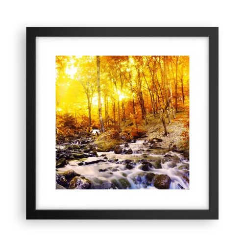 Poster în ramă neagră - Pietre montate în aur și platină - 30x30 cm