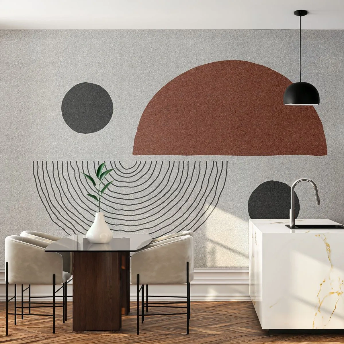 Tapet Autoadeziv Deluxe Sticker - Excelența roții - Abstracția, Bucată, Artă Modernă - 250x175 cm