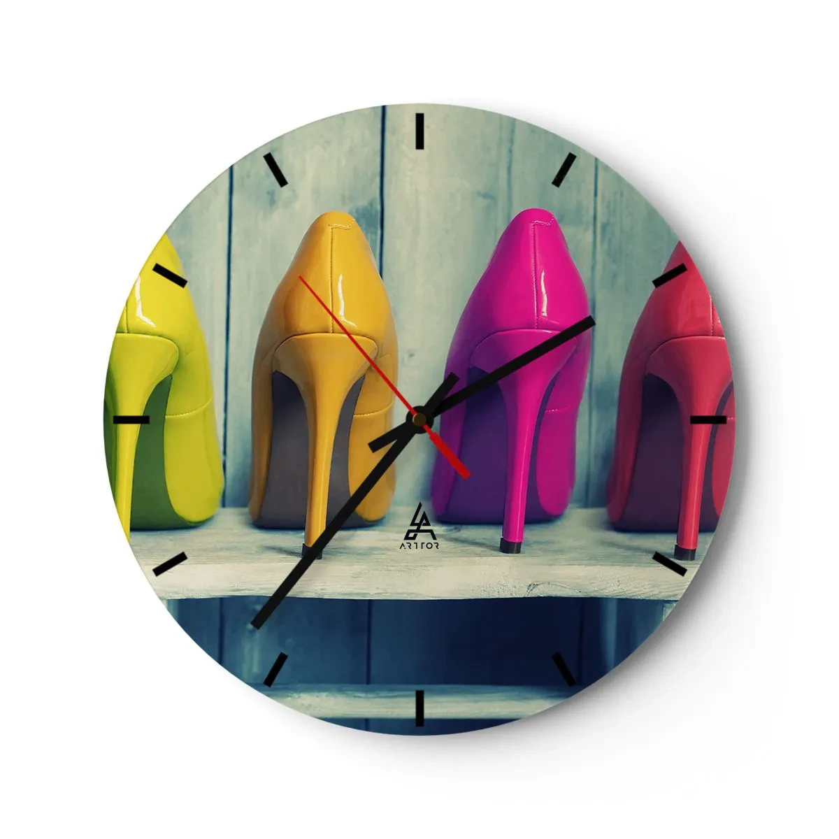 Ceas de perete - Ceas pe sticlă - Mergând pe un curcubeu - 40x40 cm