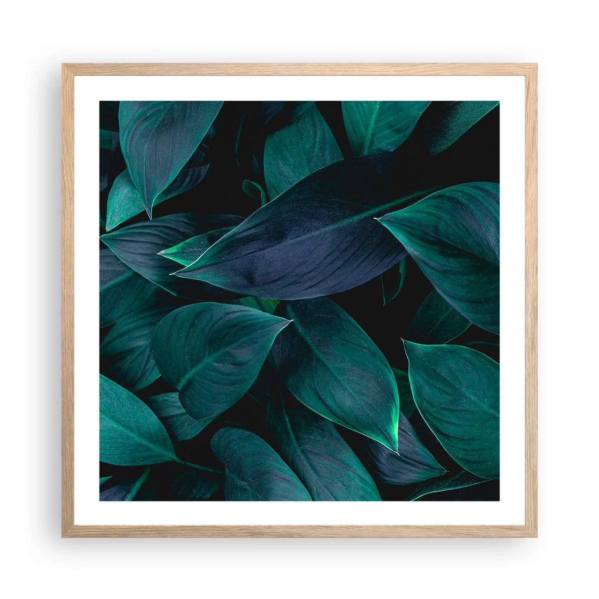 Poster în ramă de stejar deschis - Verdeața în sine - 60x60 cm