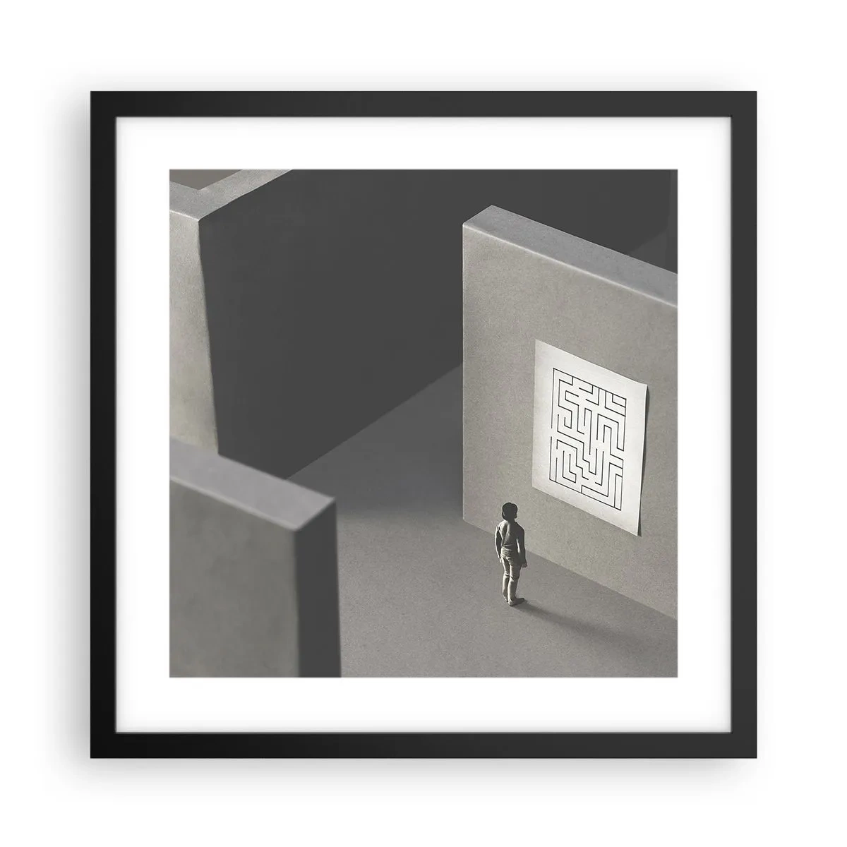 Poster în ramă neagră - Dar unde sunt? - 40x40 cm