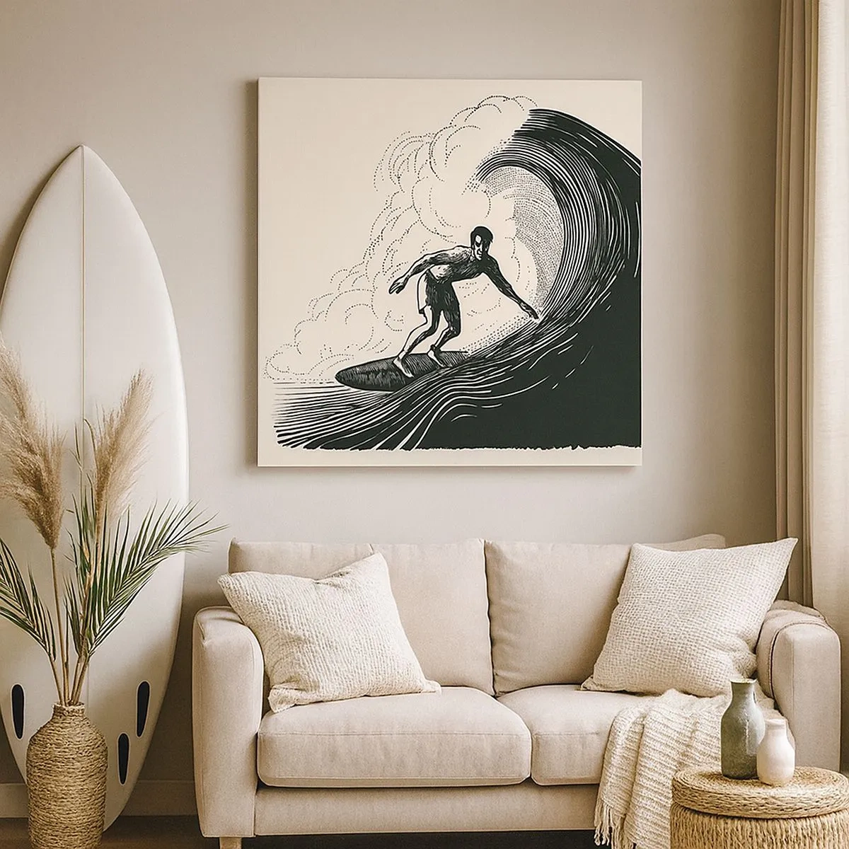 Tablou pe pânză - Regele valului - 30x30 cm