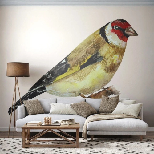 Tapet Premium Canvas - Portret de pasăre - Goldfinch, Pasăre, Bucată - 250x175 cm