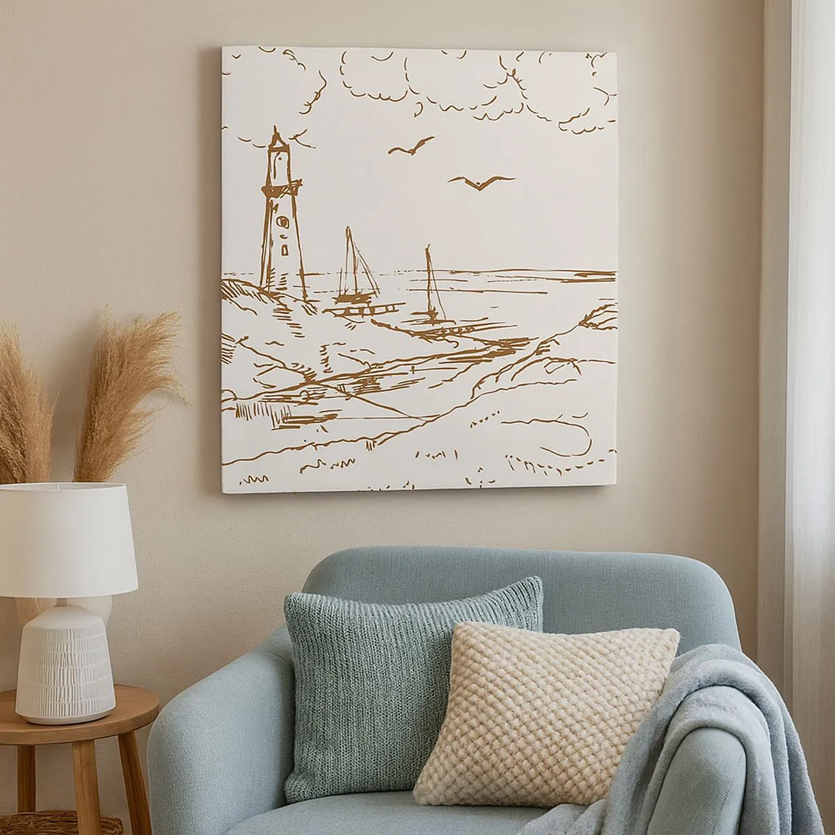 Tablou pe pânză - Schiță de amintiri de vară - 30x30 cm