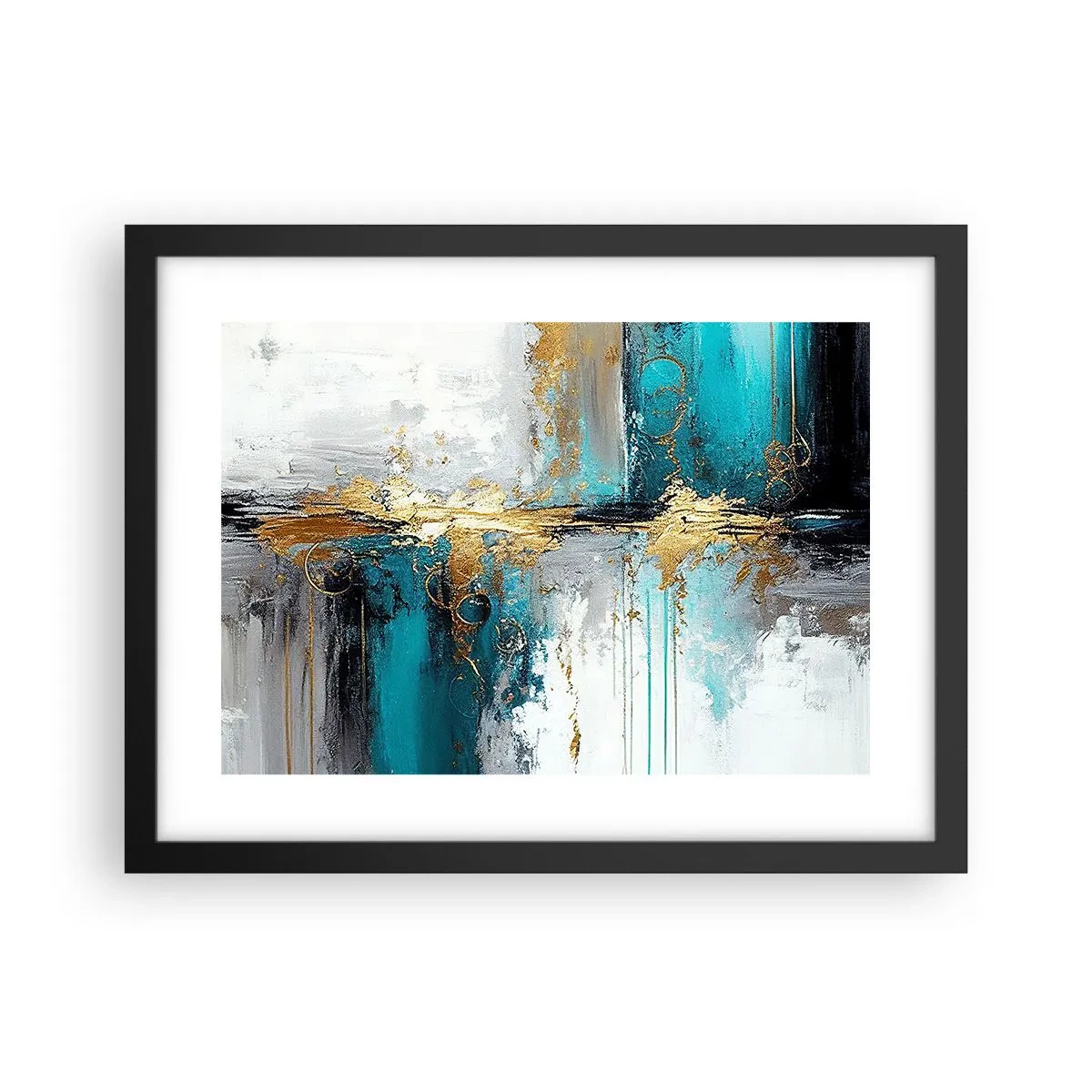 Poster în ramă neagră - Totul curge - 40x30 cm