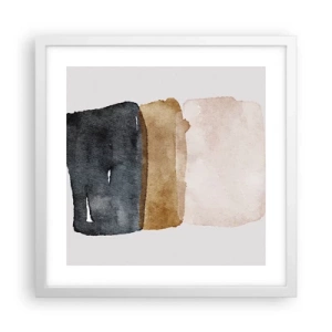 Poster în ramă albă - Compoziția culorilor pământului - 40x40 cm