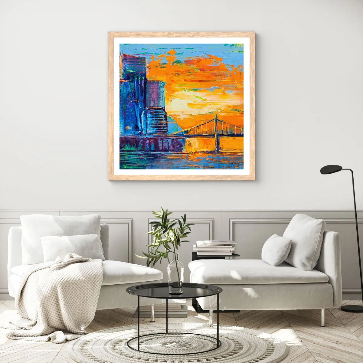 Poster în ramă de stejar deschis - Cultură și natură - 60x60 cm