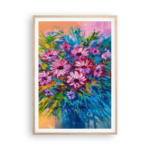 Poster în ramă de stejar deschis - Energia vieții - 70x100 cm