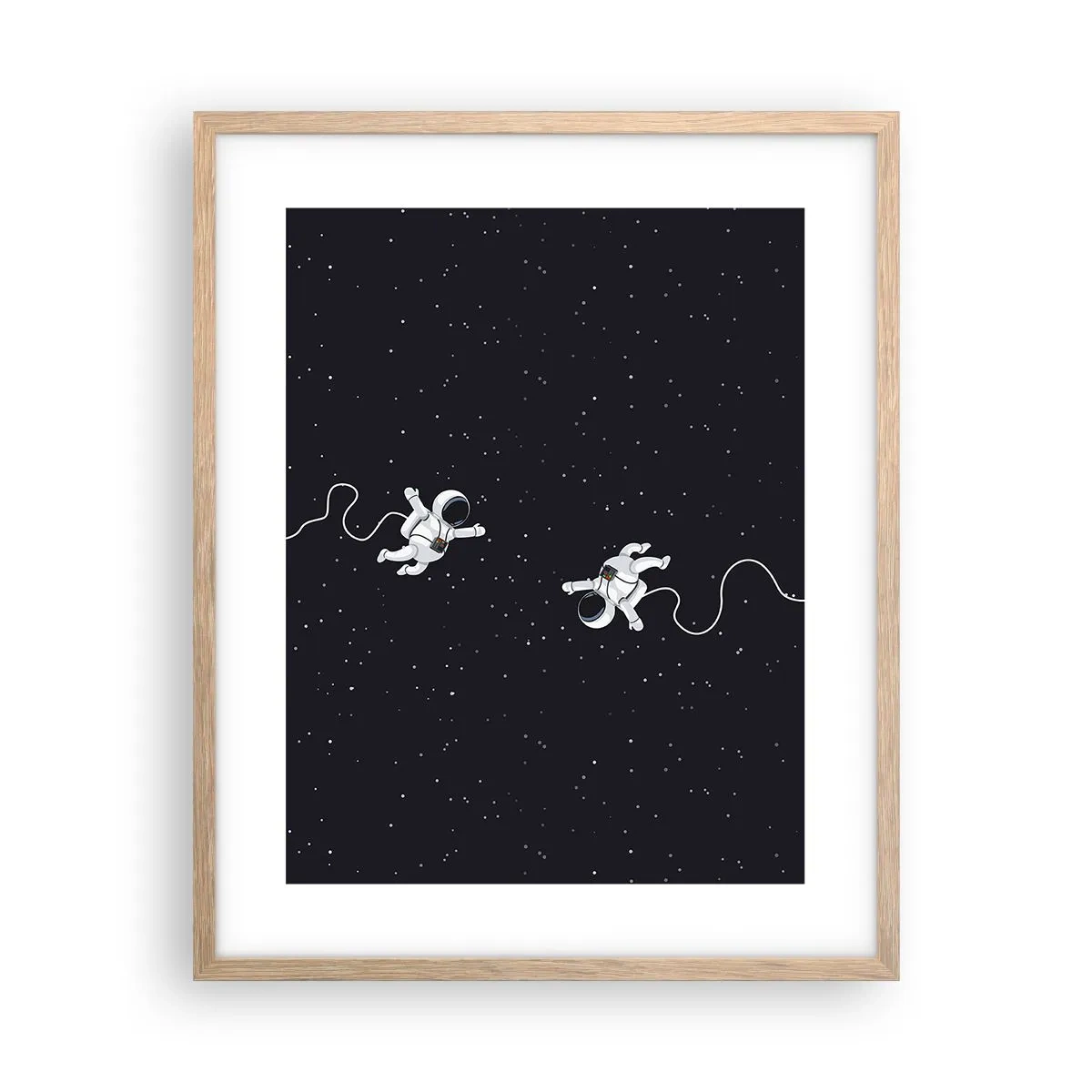 Poster în ramă de stejar deschis - Dansul spațial - 40x50 cm