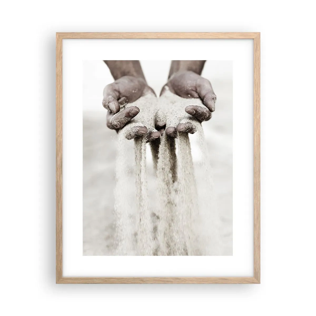 Poster în ramă de stejar deschis - Cu aceste mâini... - 40x50 cm
