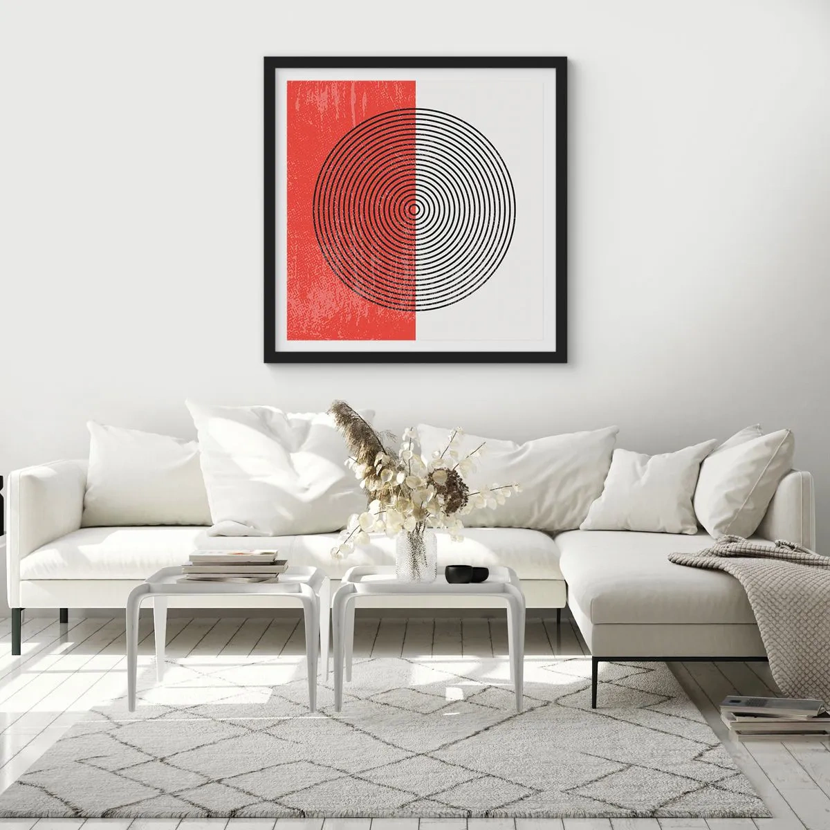 Poster în ramă neagră - Direct la subiect - 60x60 cm