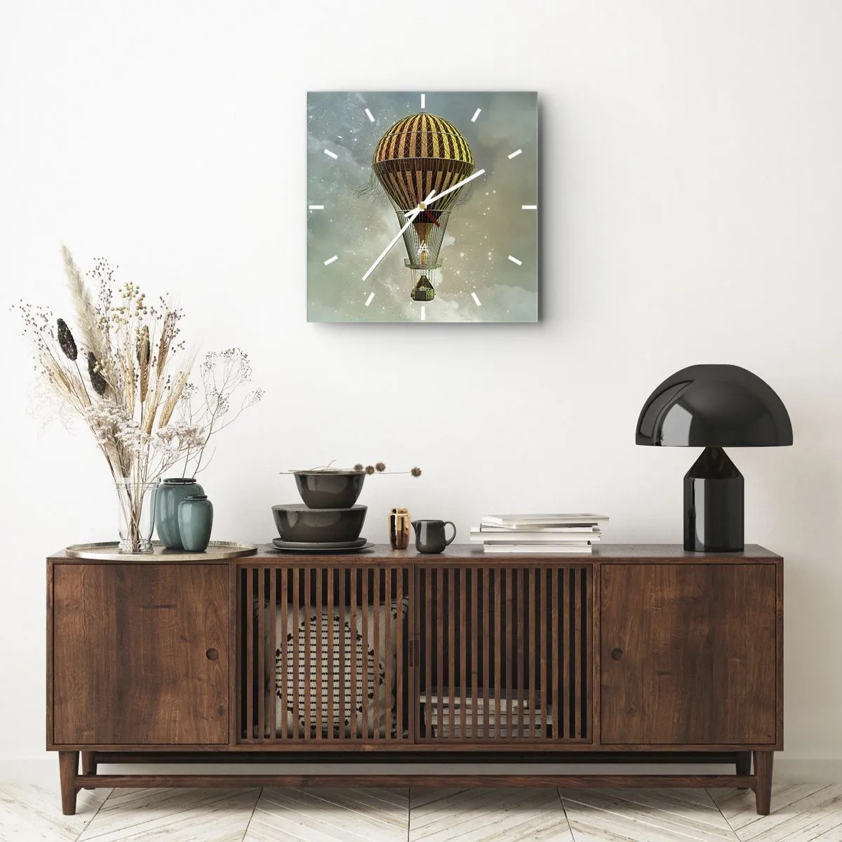 Ceas de perete - Ceas pe sticlă - Zboruri de pionierat - 40x40 cm