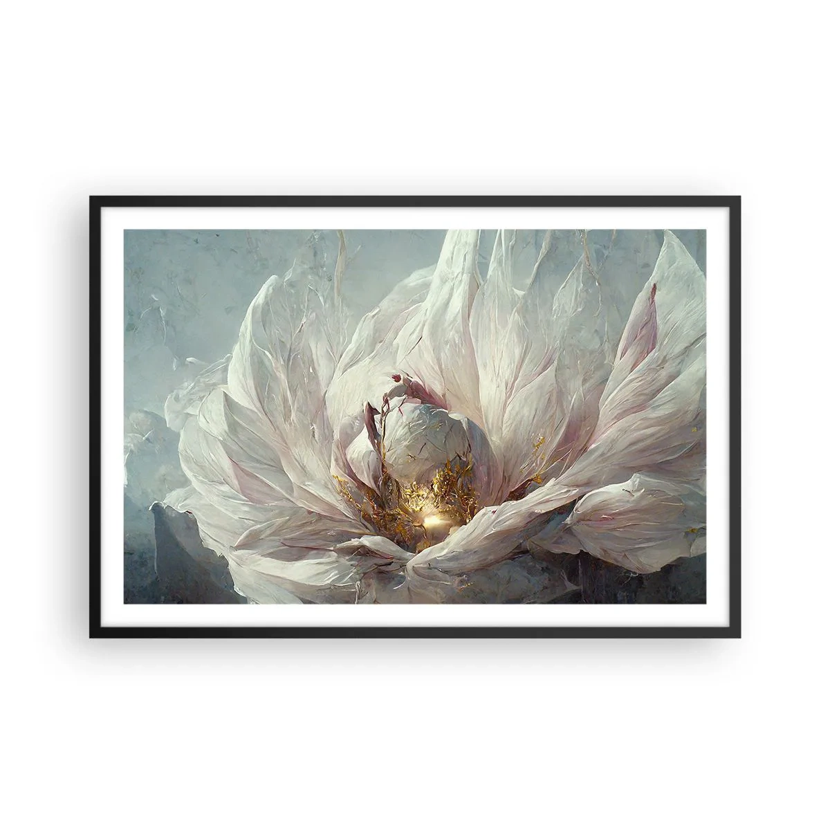 Poster în ramă neagră - Înflorește o dată la o sută de ani - 91x61 cm