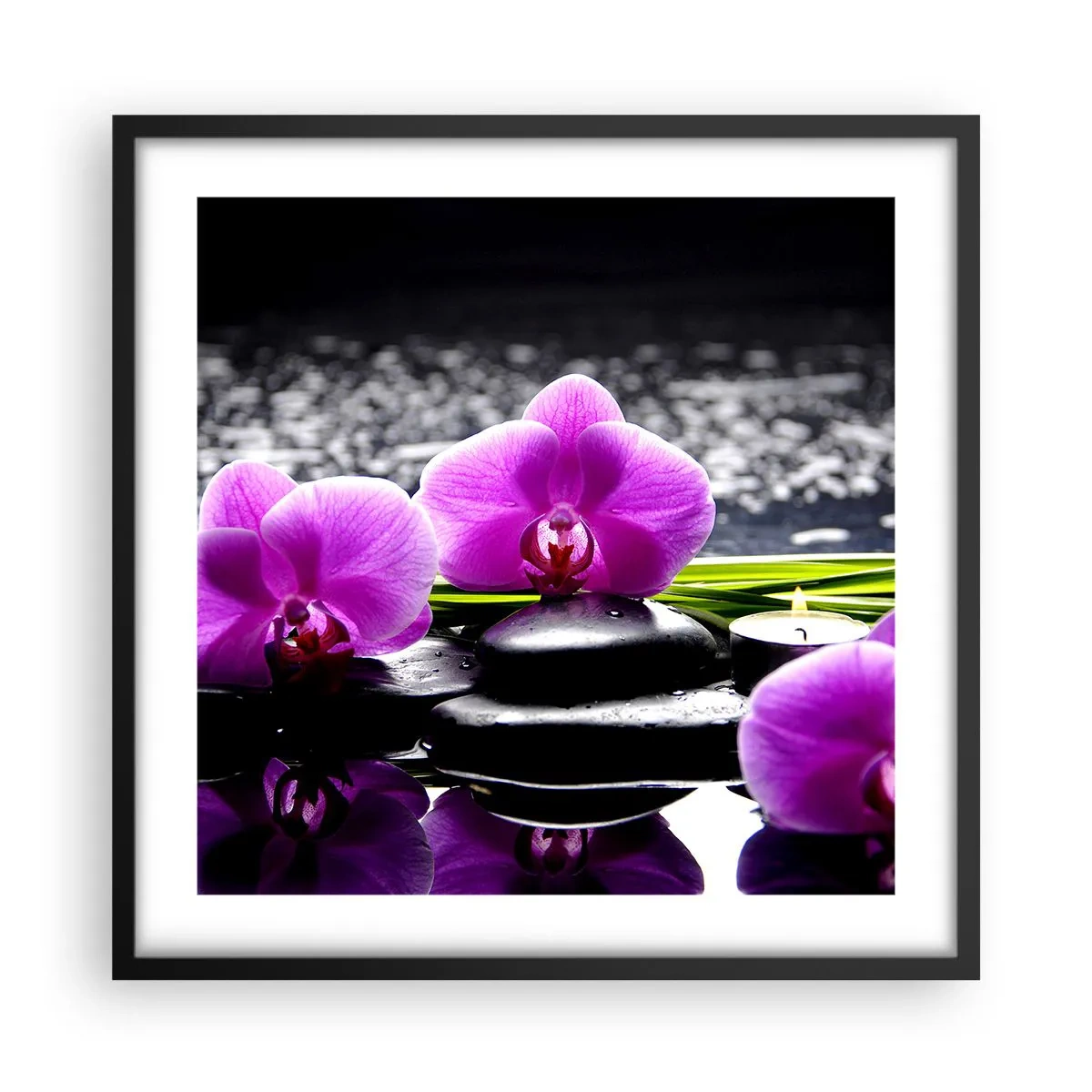 Poster în ramă neagră - Să te scufunzi în pace și liniște - 50x50 cm