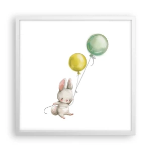 Poster în ramă albă - Voi zbura și eu! - 50x50 cm