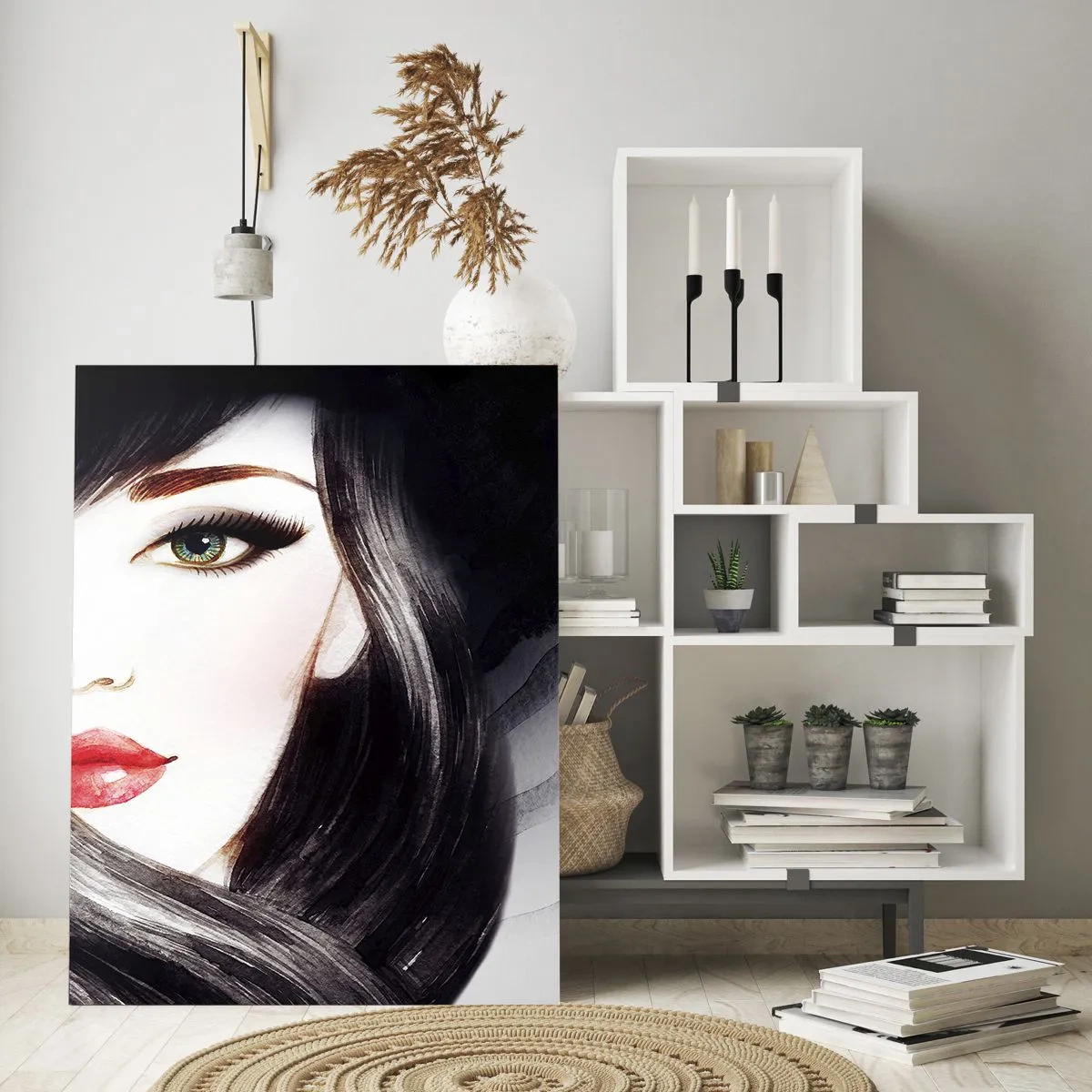 Tablou pe sticlă - Privirea de safir - 70x100 cm