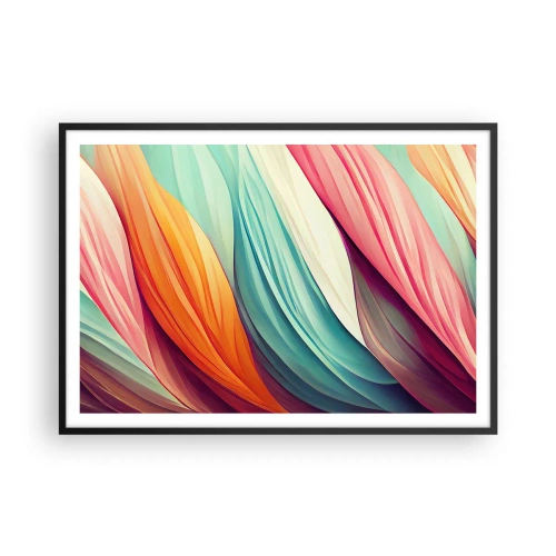 Poster în ramă neagră - Țesătură de curcubeu - 100x70 cm