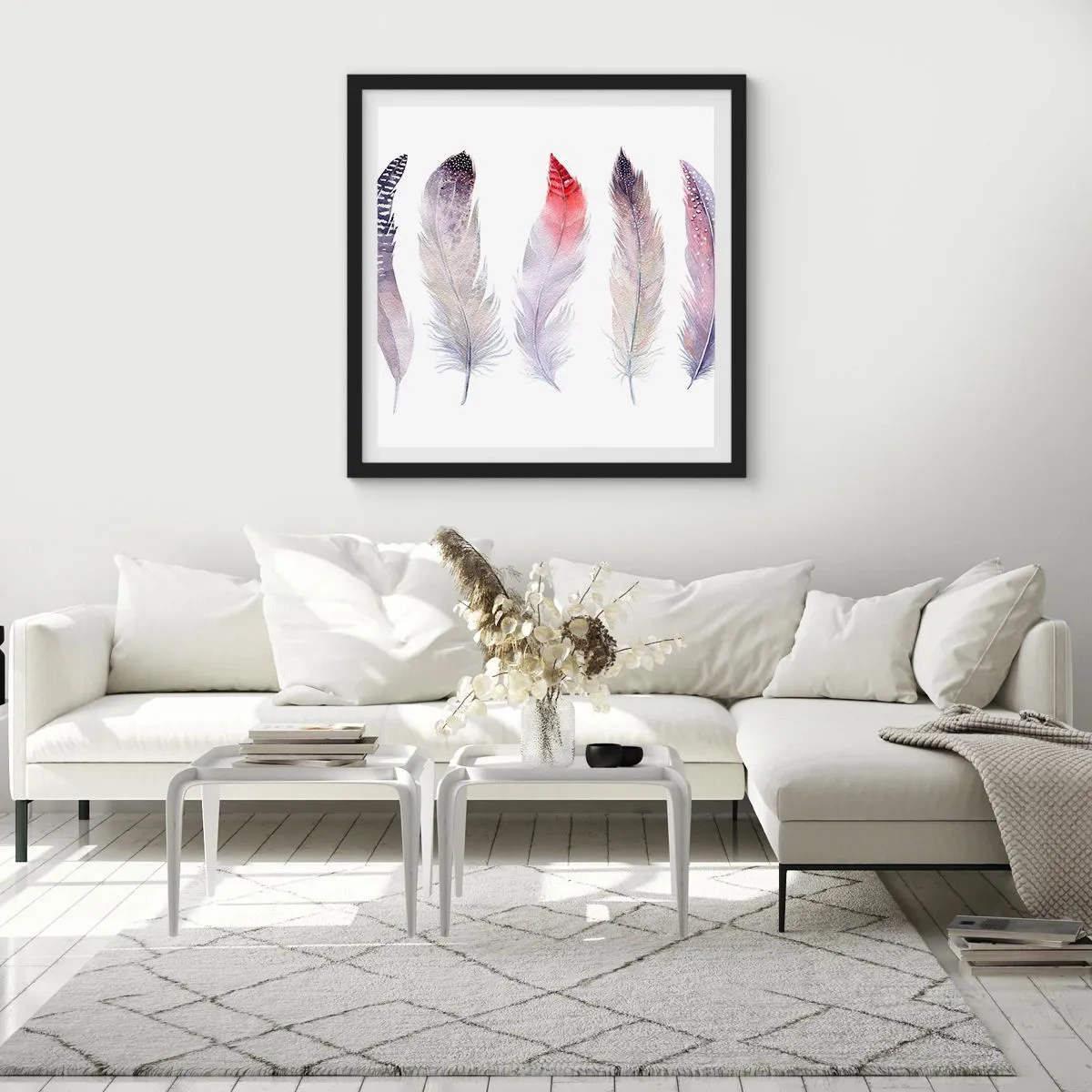 Poster în ramă neagră - Delicate ca o ceață multicoloră - 30x30 cm