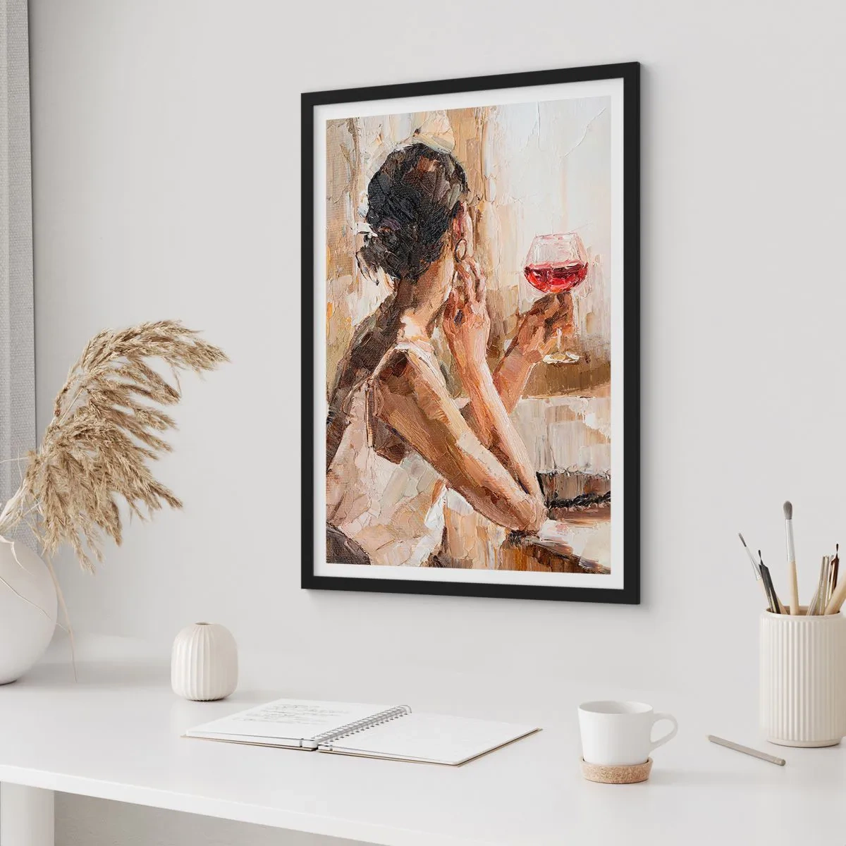 Poster în ramă neagră - Gustul unui moment bun - 50x70 cm