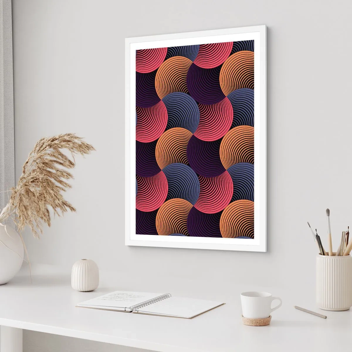 Poster în ramă albă - Într-un ritm de cerc - 61x91 cm