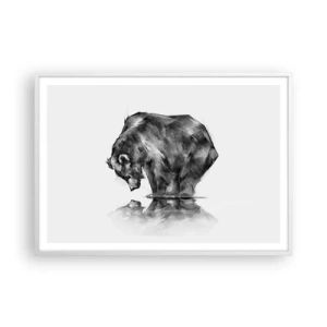 Poster în ramă albă - Mă bucur să văd pe cineva apropiat - 100x70 cm