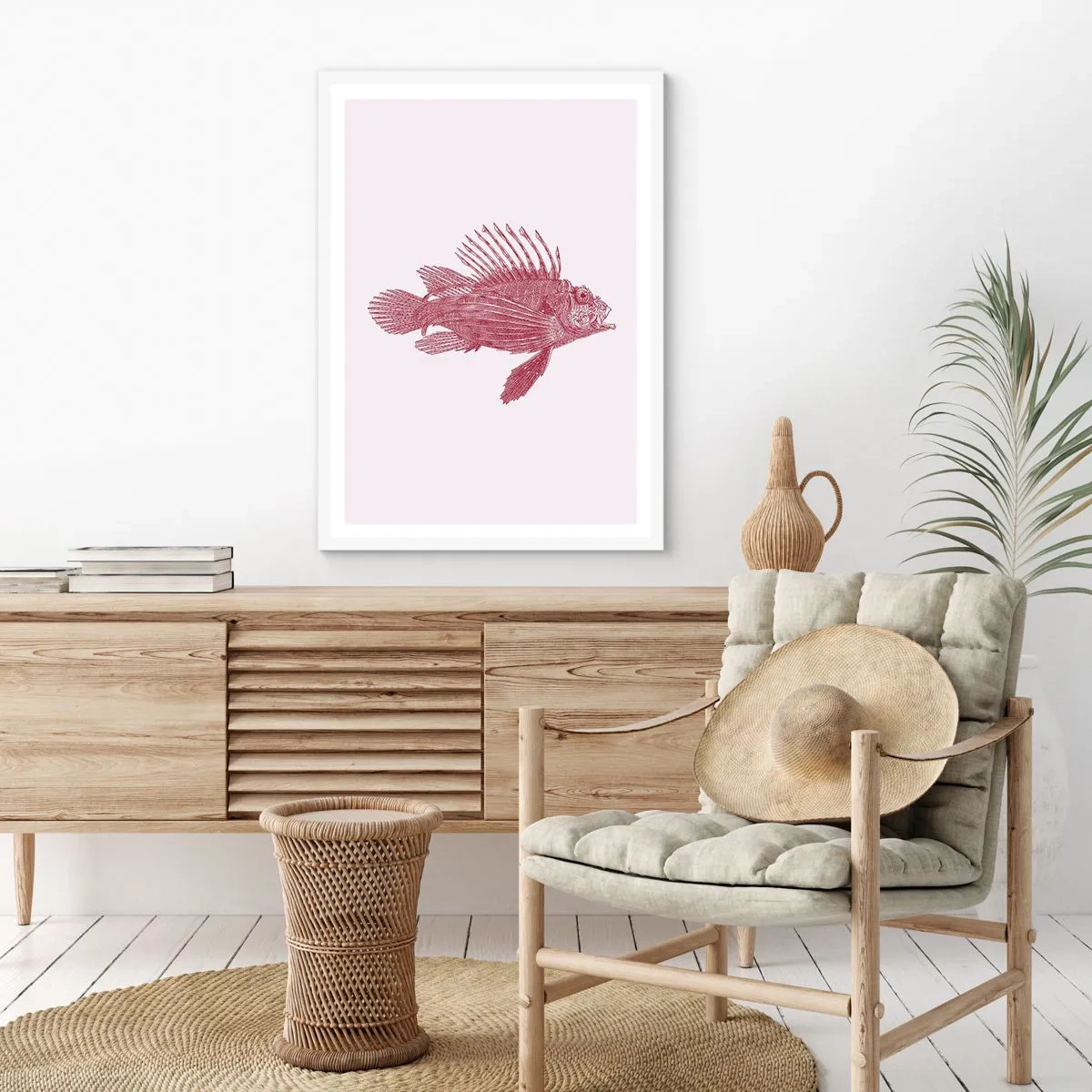 Poster în ramă albă - Un locuitor al apelor exotice - 40x50 cm