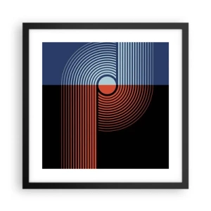 Poster în ramă neagră - Într-o îmbrăţişare geometrică - 40x40 cm