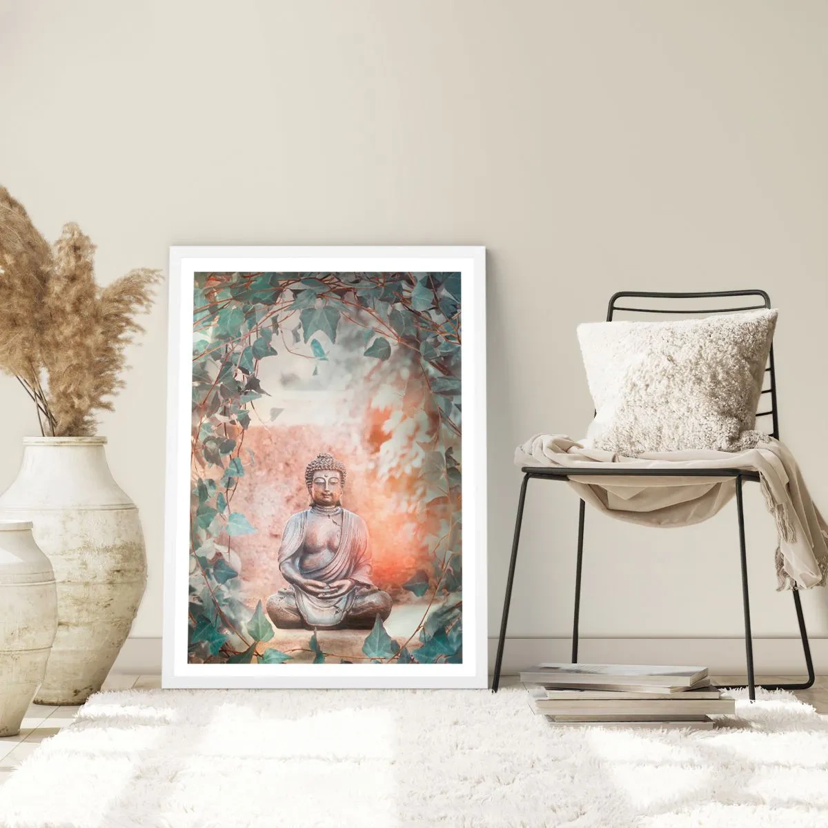 Poster în ramă albă - Armonie veselă - 70x100 cm