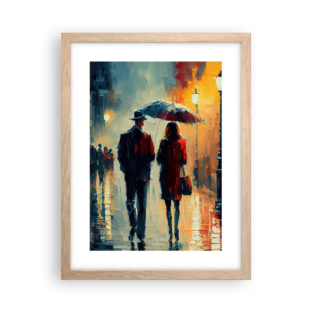 Poster în ramă de stejar deschis - Poveste de dragoste urbană - 30x40 cm