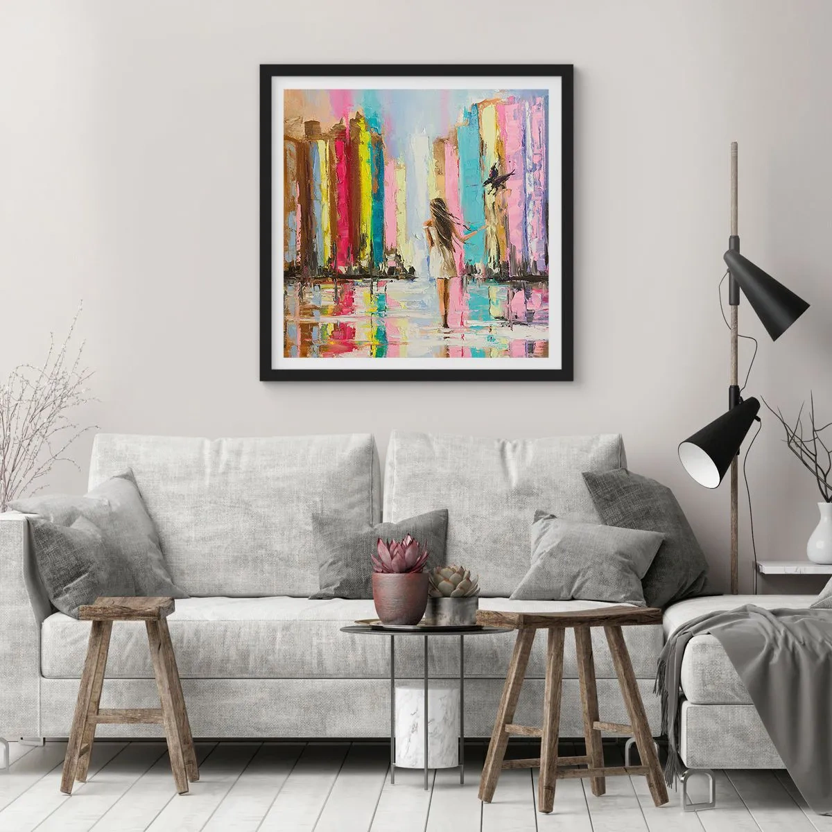 Poster în ramă neagră - Urmați-mă - 60x60 cm