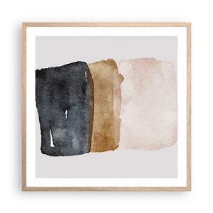 Poster în ramă de stejar deschis - Compoziția culorilor pământului - 60x60 cm