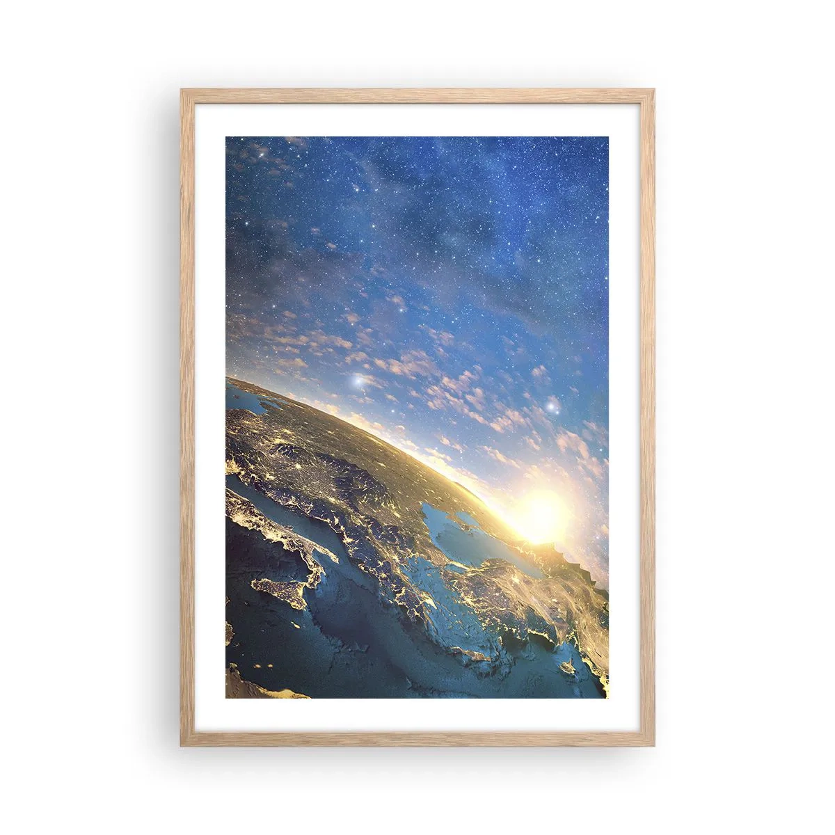 Poster în ramă de stejar deschis - Să ne privim de la distanță - 50x70 cm