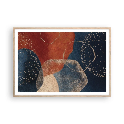 Poster în ramă de stejar deschis - Ușurința de a fi - 100x70 cm