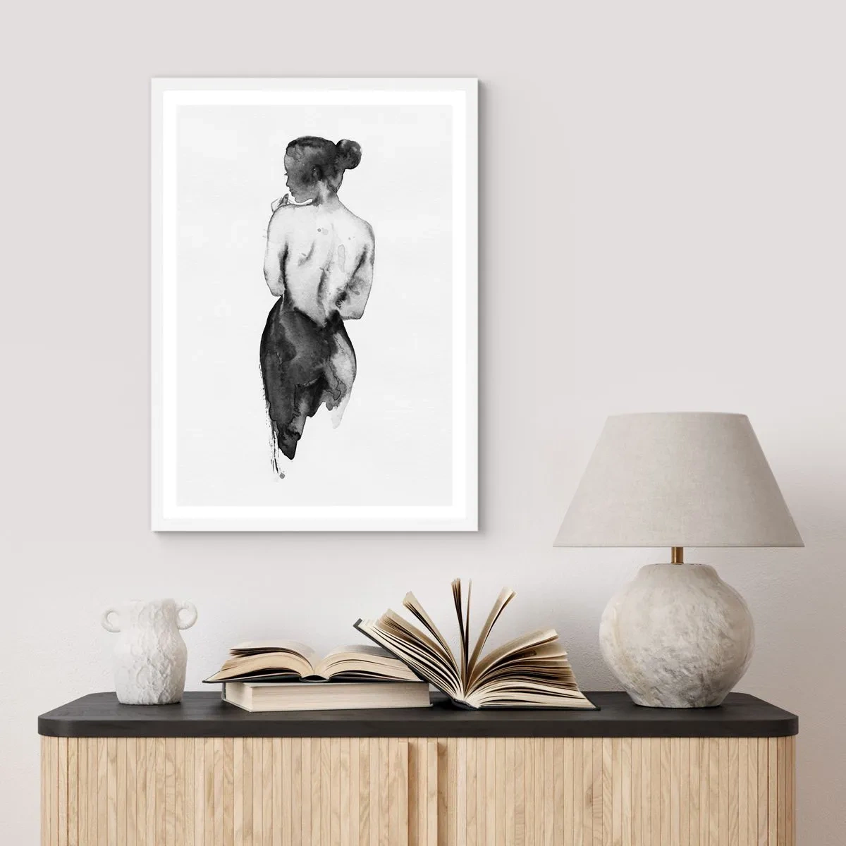 Poster în ramă albă - Cu ea lumea dispare - 70x100 cm