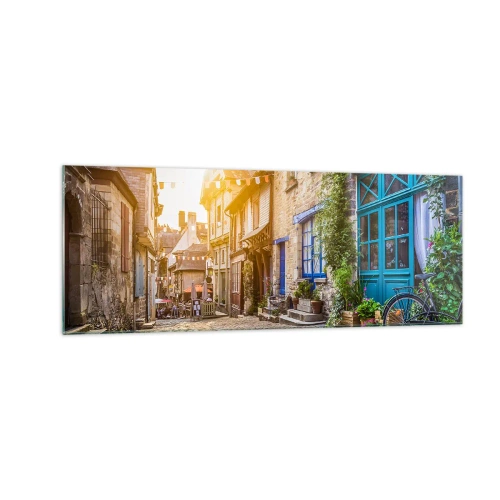 Tablou pe sticlă - Fantoma albă a orașului - 140x50 cm