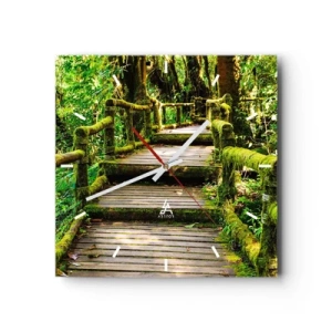 Ceas de perete - Ceas pe sticlă - Coridorul verde - 30x30 cm