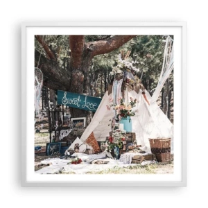 Poster în ramă albă - Make love… - 60x60 cm