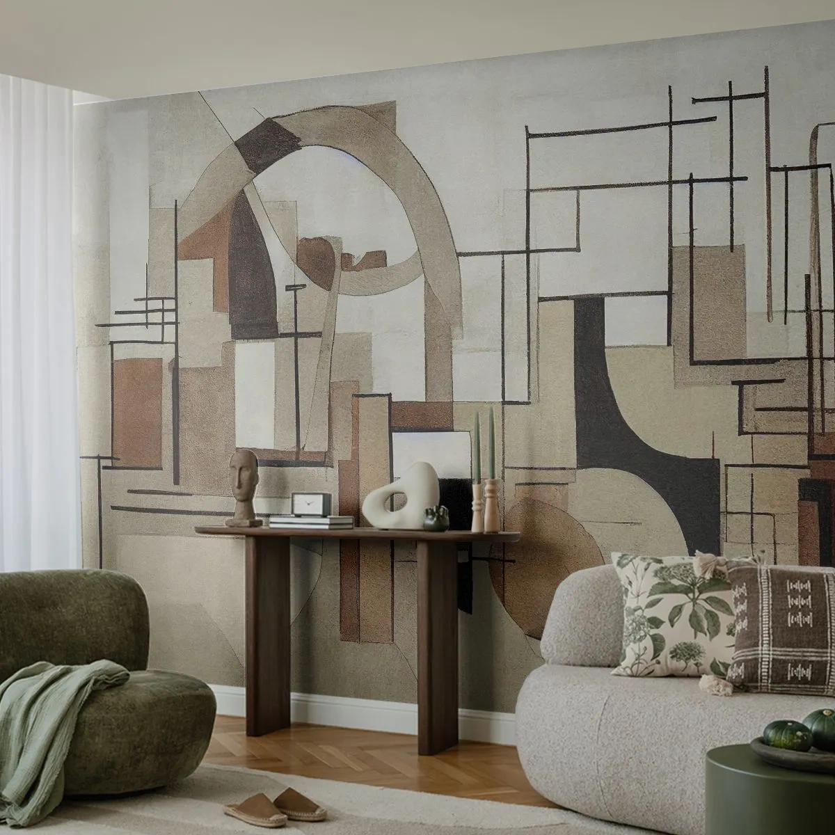 Tapet Premium Sand - Peisaj urban 2.0 - Abstracția, Bucată, Forme - 350x256 cm