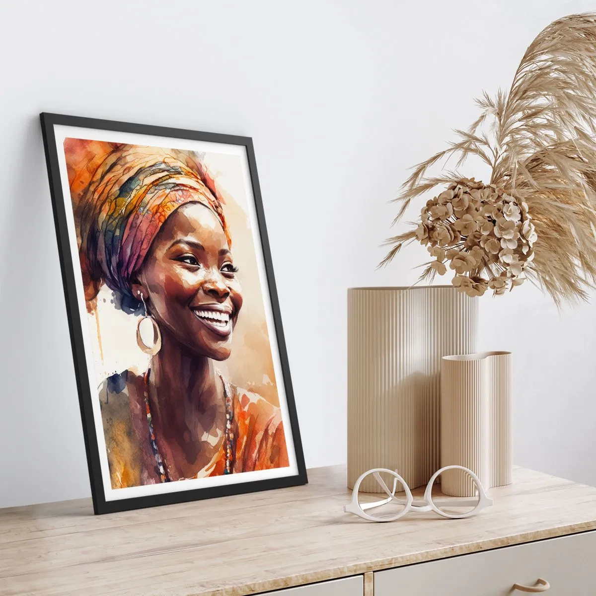 Poster în ramă neagră - Regina africană - 61x91 cm