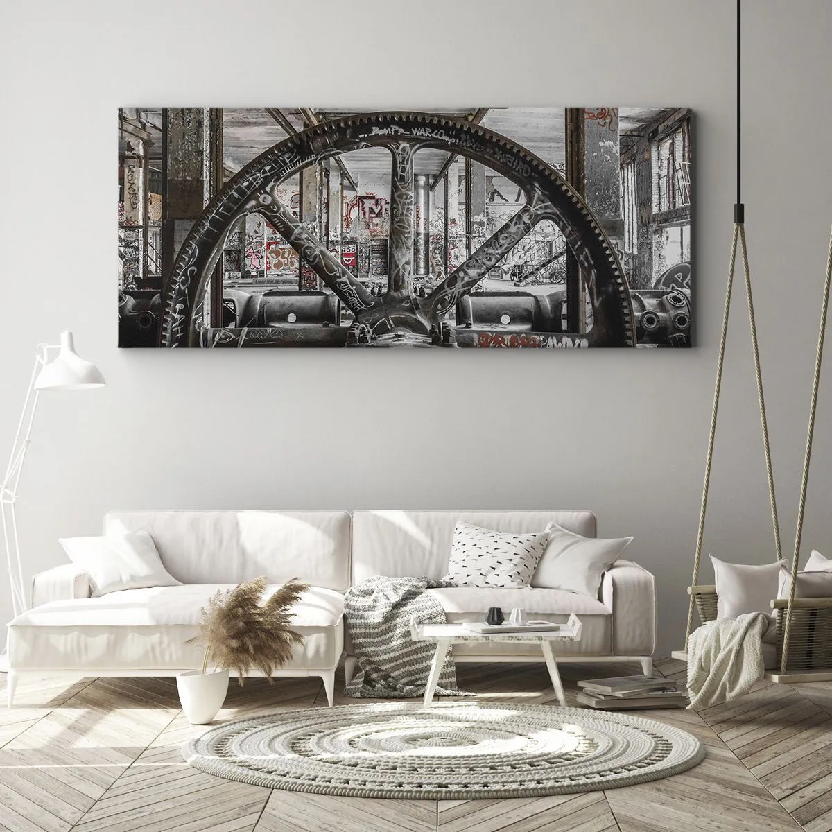 Tablou pe pânză - Viața secretă a unei fabrici - 100x40 cm