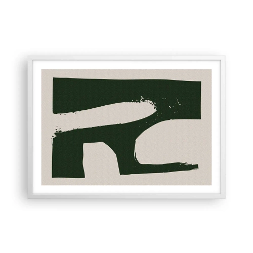 Poster în ramă albă - Golfuri de alb - 70x50 cm